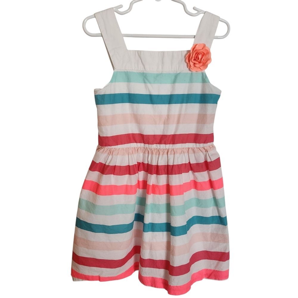 Gymboree Sleeveless Striped Cotton Dress Size 6 Multicolor